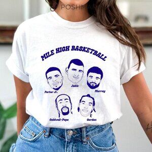 Denver Basketball Starting 5 Mile High Basketball shirt retro tee vintage